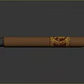 Premium Handcrafted Cigar With Brown Wrapper Golden Emblem On Dark Reflective Surface