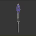 Detailed Futuristic Silver Purple Mechanical Pistol Weapon Featuring Barrel And Grip Design