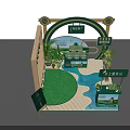 Interactive Zone Exhibition Booth Design With Green Plants And Tea Brand Signage