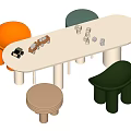 Modern Children's Learning Tables and Chairs 3d model