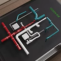 Red White and Turquoise Pipes with Valves and Fittings in Plumbing System