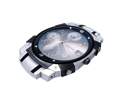 Modern Smartwatch Digital Device With Silver Strap Black Dial And Multifunctional Dials 3d model