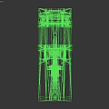 Green Mechanical Fixture With Adjustable Clamp Base Platform And Screw Mechanism
