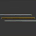 Colorful Train With Multiple Carriages And Small Windows On Gray Background