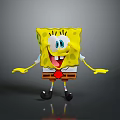 Yellow Smiling SpongeBob SquarePants Cartoon Character With Open Arms And Black Shoes