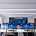 Modern Monitoring Room Public Security Command Room Small Command Center 3d model