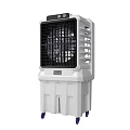 White Air Cooler Fan With Mobile Wheels And Grill Design For Home Use