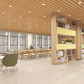 Library Interior Design With Bookshelves And Colorful Seating