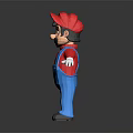 Super Mario Video Game Character With Red Hat Blue Overalls And Black Mustache