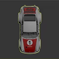 Porsche White And Red Race Car With Number 1 Logo And Racing Stickers
