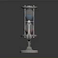 Silver Hourglass Decorative Ornament With Metal Frame And Base Stand