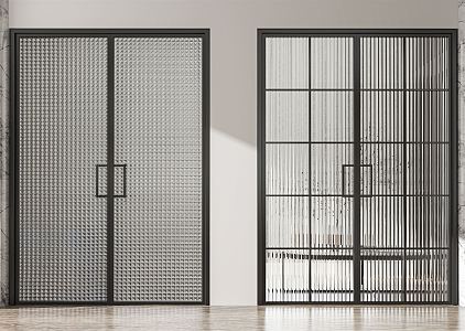 Modern sliding door Changhong glass sliding door 3d model