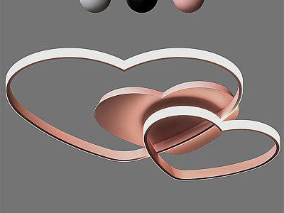 Heart Shaped Ceiling Lights Rose Gold And White Modern Stylish Design For Home Decor 3d model