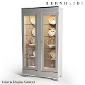Elegant Modern Cabinet With Glass Doors Displaying Plates And Wine Glasses