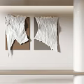 White Textured Wall Decorations In Modern Minimalist Interior With Folded Design