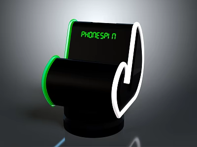 Modern Phone Spa Desktop Furniture With Black Body Green White LED Light Edges 3d model