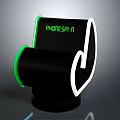Modern Phone Spa Desktop Furniture With Black Body Green White LED Light Edges
