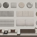 Wall Decor With Fabric And Woven Elements And Modern Sofa With Cushions 3d model