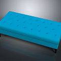 Blue Tufted Upholstered Bench With Black Legs Modern Living Room Furniture