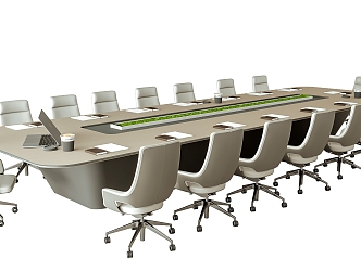 Modern Conference Table and Chair Combination Office Chair Conference Table 3d model