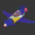Futuristic Blue And Gold Passenger Jet With Sleek Body Cockpit And Wings