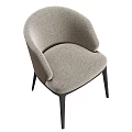 Light Gray Fabric Accent Chair with Black Legs and Modern Design