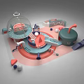 Vibrant Kids Play Area Design With Dome Slides Circular Platforms And Soft Balls