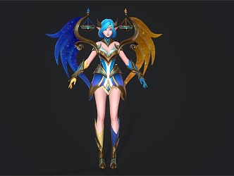 Female mage game characters 3d model