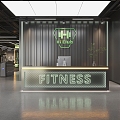 gym front desk fitness equipment 3d model