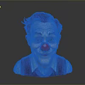 Man With Clown Makeup Featuring Red Nose White Face And Exaggerated Smile