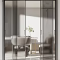 Modern Glass Sliding Doors With Gold And Black Frames For Home Interior Design