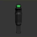 Tactical Black Pistol with ID ALPHA Label Green Indicator Light and Streamlight Attachment