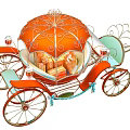 Orange Pumpkin Carriage Photo Spot With Intricate Roof Patterns And Decorative Wheels
