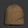 Brown Burlap Storage Sack For Daily Household Use With Closed Top