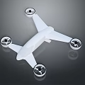 White Sleek Drone With Four Rotors And Modern Minimalist Design Structure