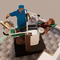 Advanced Medical Instruments in Dental Chair Setup With Doctor Patient and Tray