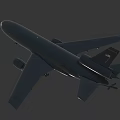 Large Dark Colored Twin Engine Aircraft With Aerodynamic Design And Detailed Exterior