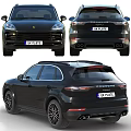Black Porsche SUV Exterior Design With Alloy Wheels And Front Fascia Features