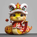 Year of the Snake Baby Snake Dance Dragon Snake Year of the Snake Baby 3d model