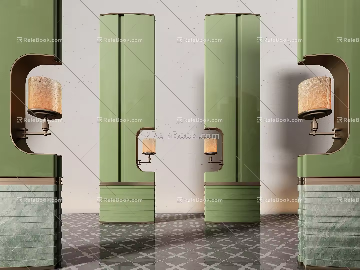 Hotel Modern Hotel Screen Partition Combination Atrium 3d model