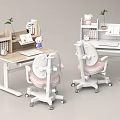 Kids Study Desk with Bookshelf Books Pink Chair and Hello Kitty Decor