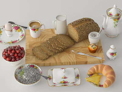 Modern Food Bread Food 3d model Modern Food Bread Food 3d model
