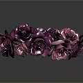 Purple Rose Decorated Jeweled Headband For Women Fashion Jewelry Accessory