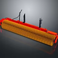 Red Industrial Cleaning Roller Brush Equipment With Stiff Bristles And Metal Frame