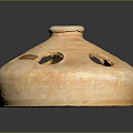 Traditional Handcrafted Orange Terracotta Vessel With Circular Holes And Top Opening