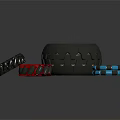 Colorful Mechanical Gears And Black Circular Component Featuring Red Blue Gray Parts
