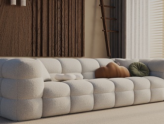 Three-seat sofa 3d model