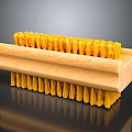 Wooden Handle Cleaning Brush With Yellow Bristles For Home Cleaning Tasks
