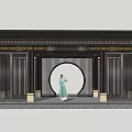 New Chinese style gallery 3d model