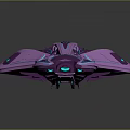 Futuristic Purple Spaceship Vehicle With Sleek Metallic Design And Glowing Accents